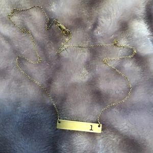 L initial gold bar necklace